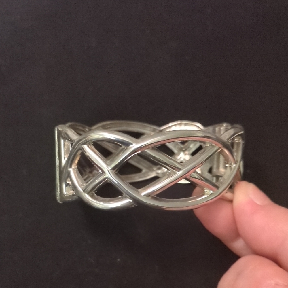 Silver Interwoven Cuff Bracelet